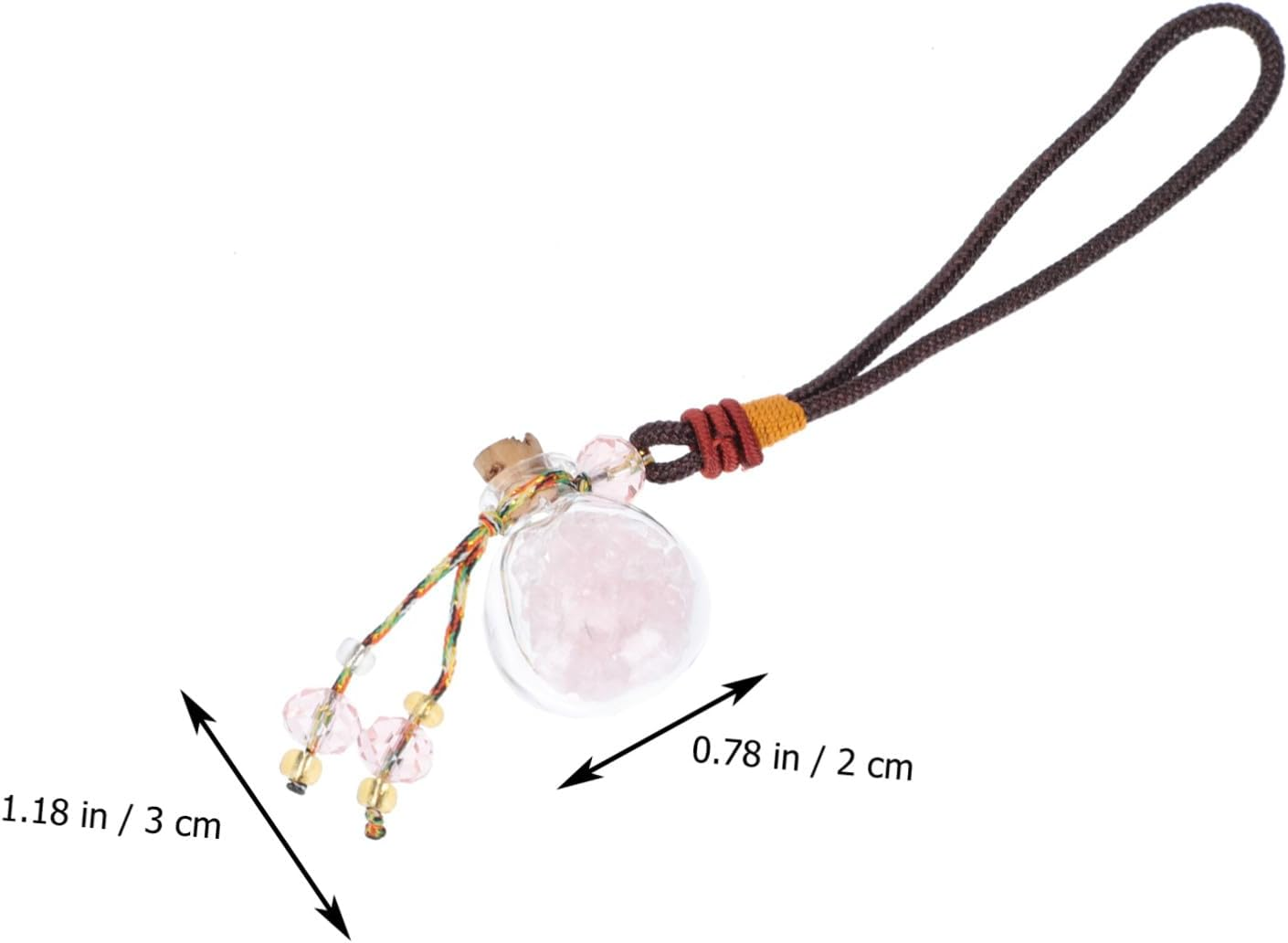 Car Hanging Decoration Glass Perfume Bottle Pendant with Pink Crystal Essential Oil Diffuser Refillable Car Air Freshener Accessory for Vehicle Interior image number 4