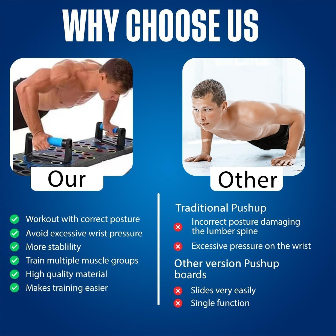 Foldable Push up Board,54 in 1 Push up Board for Men, Multifunction with Color,Resistance Bands with Handles, at Home Workout Equipment for Perfect image number 2