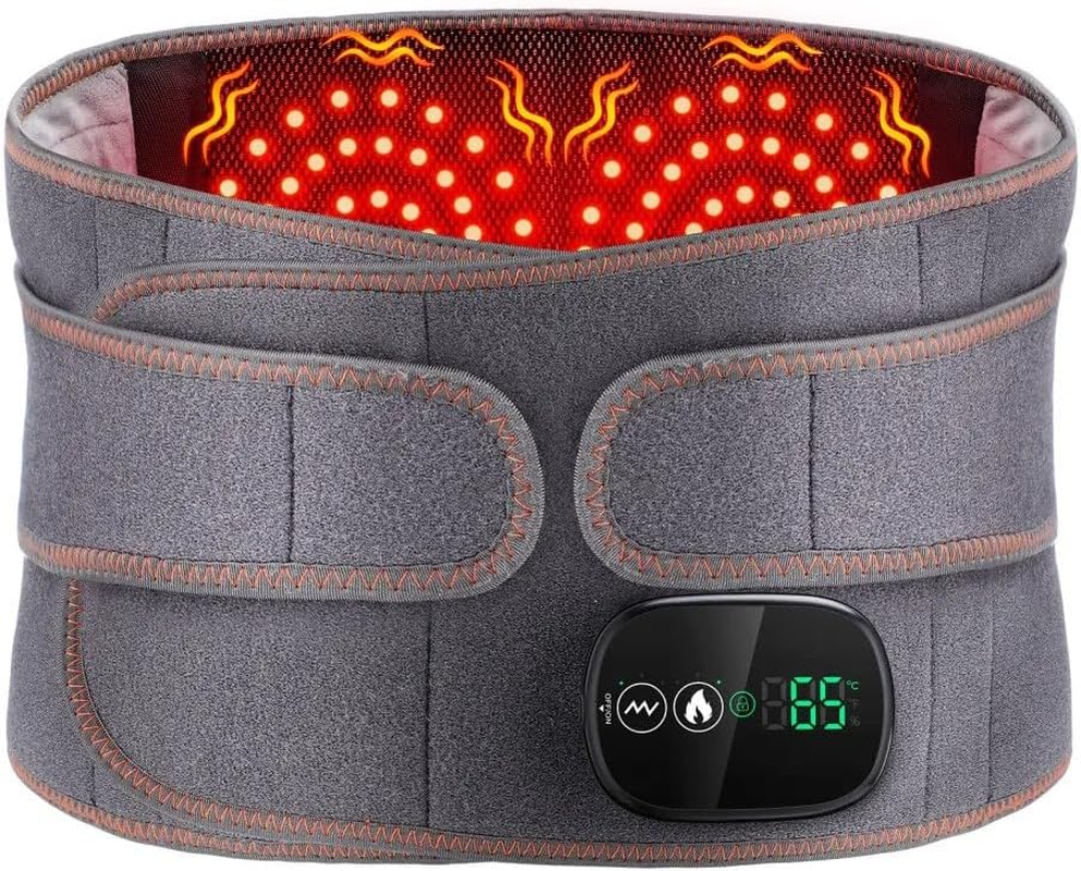 Electric Heating Vibration Waist Massager Back Belt Pain Relief Therap LCD Touch image number 5