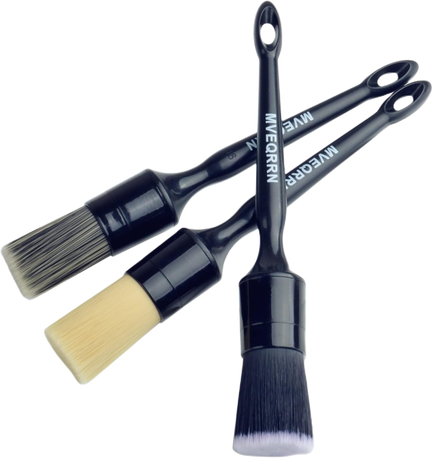 6Pcs Car Detailing Brush Set-2Pcs Boars Hair Car Detailing Brushes,2Pcs Ultra Soft No Scratch Detailing Brush for Air Vent,Leather Seat 2Pcs Detail Brushes Car Detailing for Interior Exterior