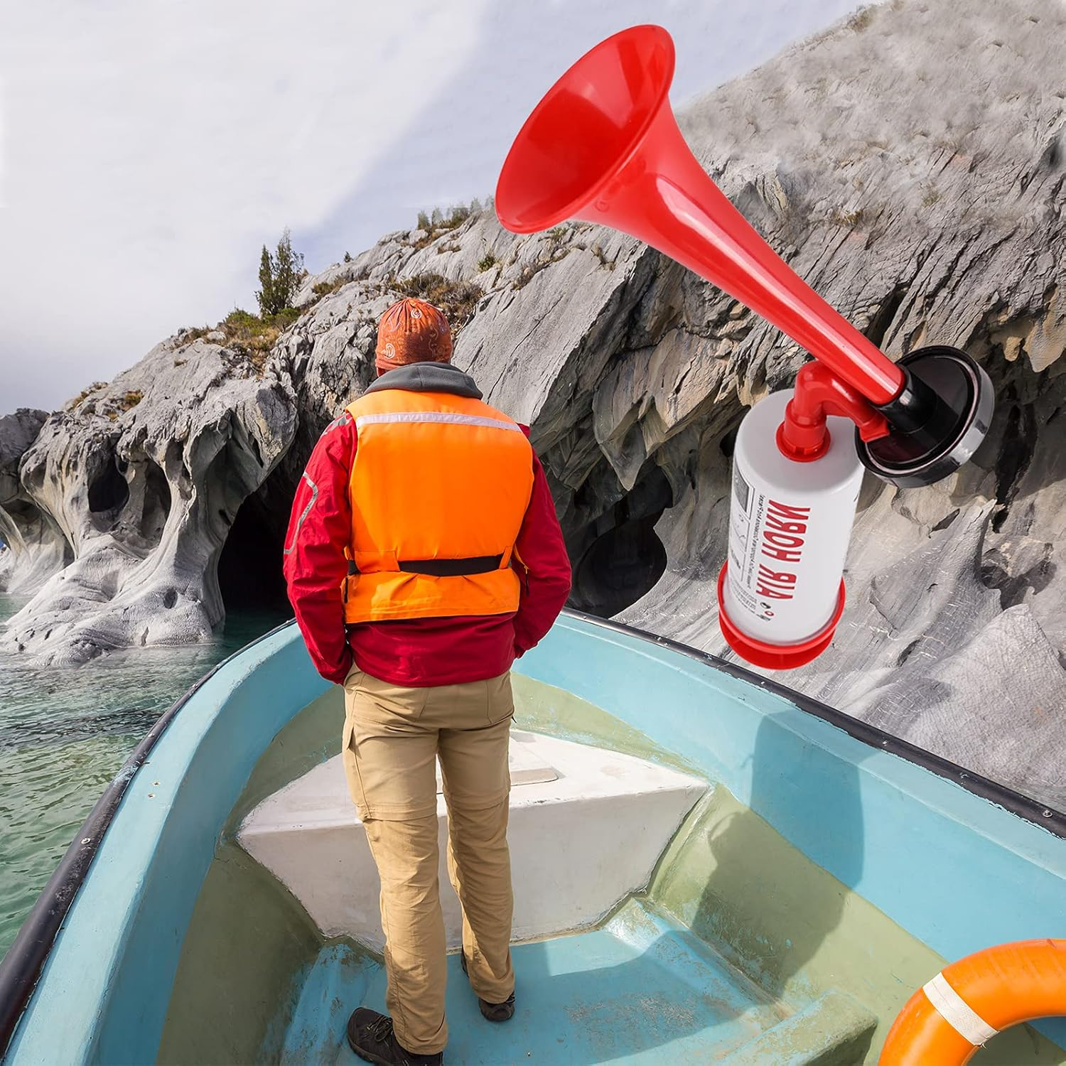 AOLIHAN Handheld Air Horn, Aluminum+Abs Portable Handheld Air Pump Horn image number 5