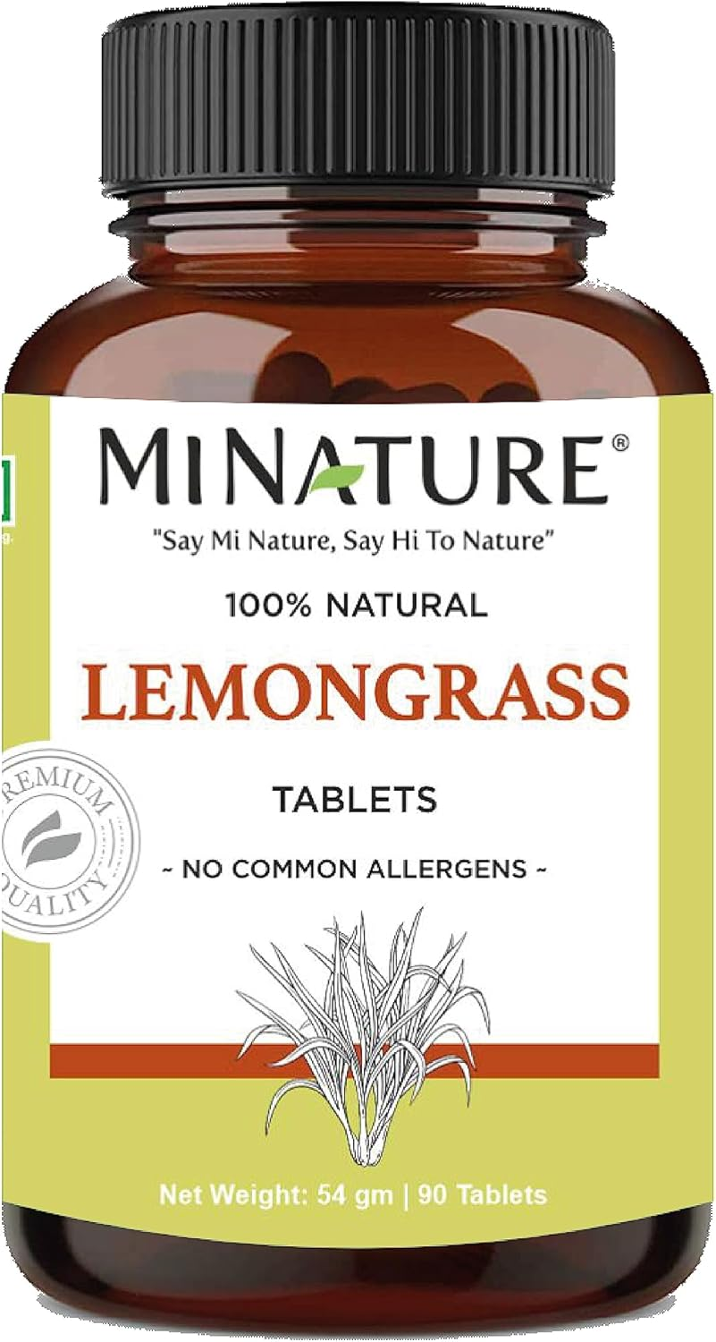 Lemongrass Tablets by Mi Nature | 90 Tablets, 1000 Mg | 45 Days Supply | Cymbopogon Citratus | image number 1