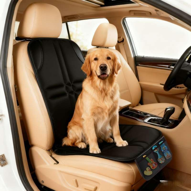 Car Seat Organizers for Kids and Pet, 2 Pack X-Large Kick Mats with Large Storage Pockets, Non-Slip Backseat Cover to Protect from Shoes, Dirt, Mud, Scratches. image number 4