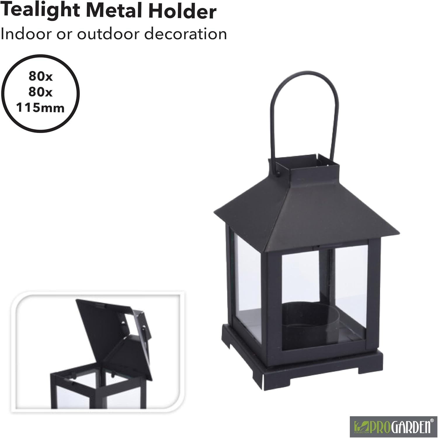 Tealight Metal Lantern Holder, 80 Mm X 80 Mm X 115 Mm Size image number 3