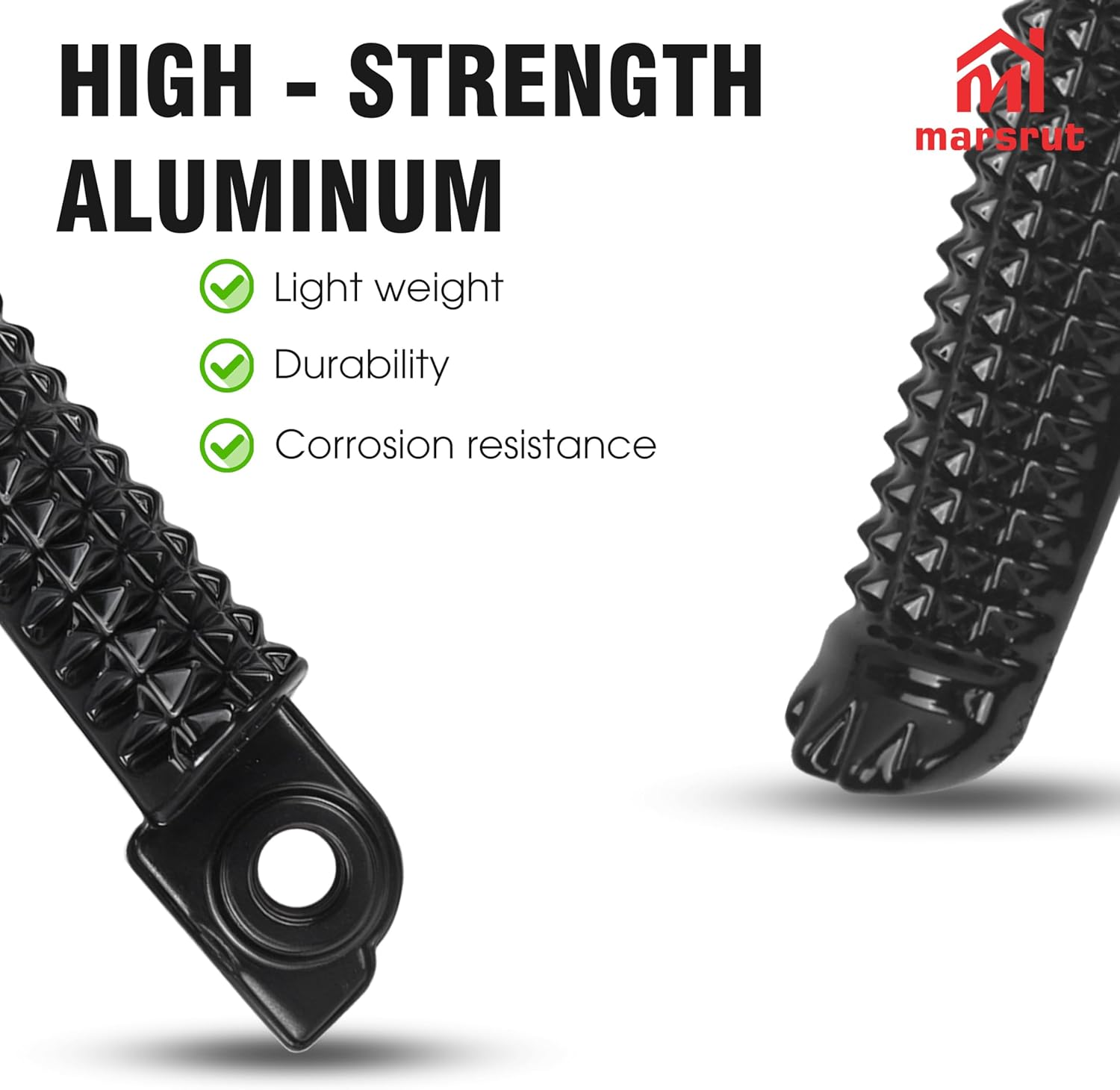 2 Set Motorcycle Footrests Fits for Yamaha YZF R1 1998-2019, R6 2003-2020, R3/R25, MT25, MT03 2014-2023, Foot Pegs Pedal for Front and Rear (Black) image number 5