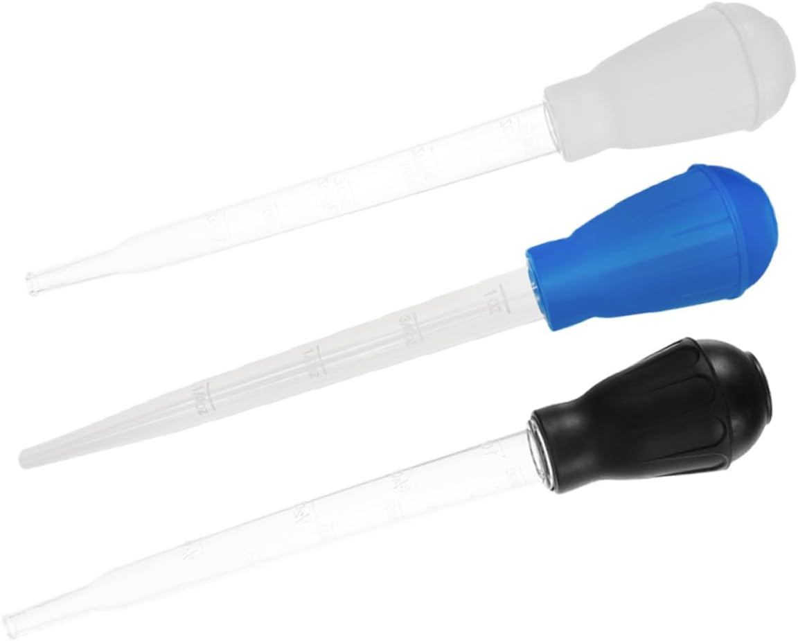 TOBBOMEY 3Pcs Plant Tray Water Absorber Sucker for Garden Water Remover, 29Cm Tube 30Ml Capacity Each, Gardening Tool for Indoor Outdoor Self-Watering and Planter Moisture Control