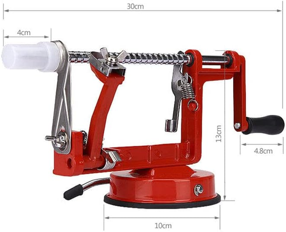 AIMALL 3 in 1 Apple Peeler Red Kitchen Tool Slinky Machine Fruit Cutter Slicer Corer