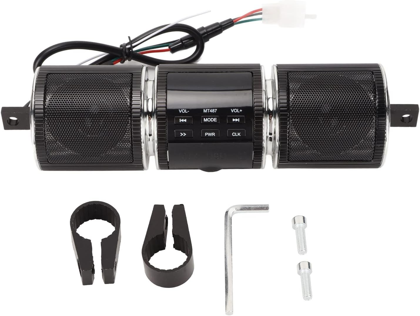 Motorcycle Speaker, Wireless Handlebar Speaker with Clock Display, 3W Sound Output, 110DB, for S Note Series (Black)