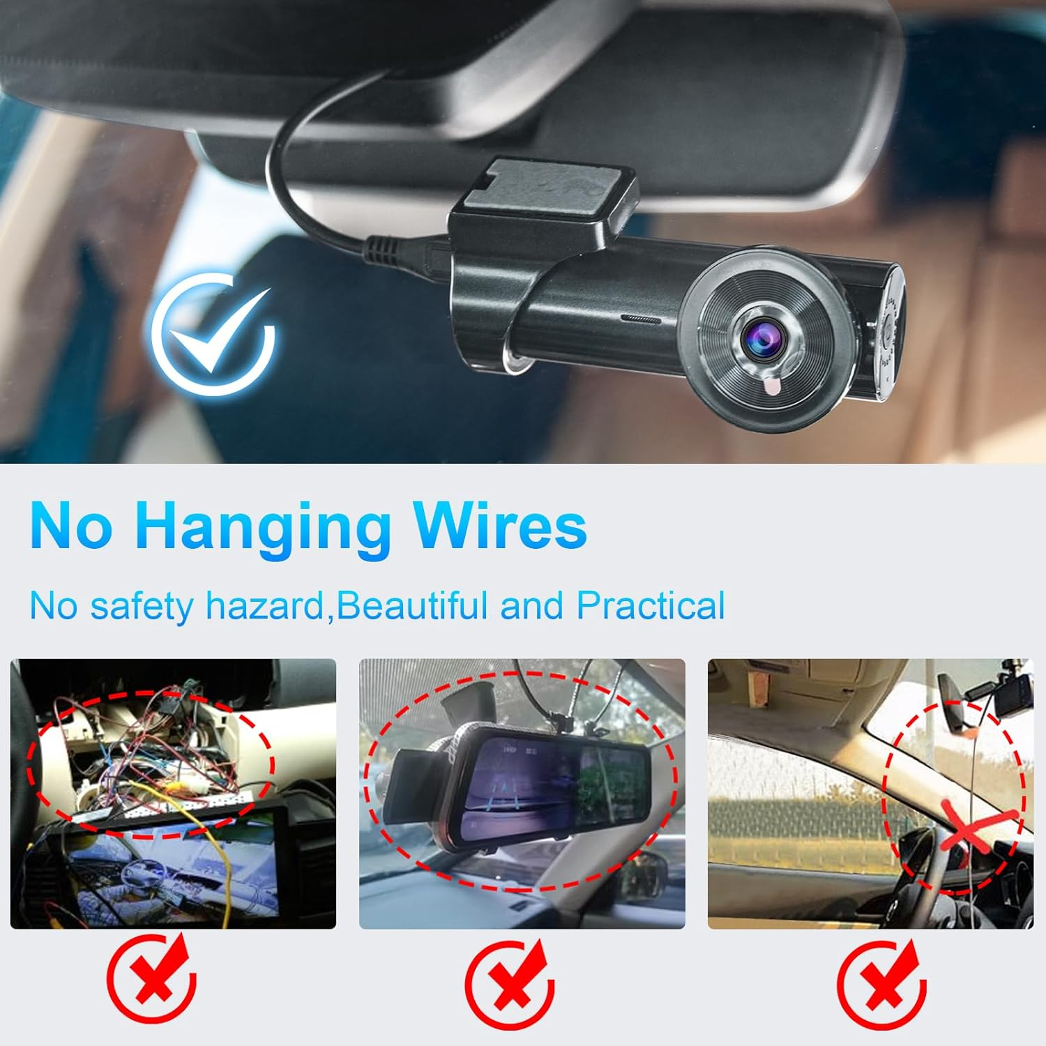 Mangoal Dashcam Power Adapter 7 Pin Custom for Chevy, Ford, Honda, Lexus, Mitsubishi, Nissan, Toyota and More,Hide the Wires,Gps Radar Mirror Camera Dash Cam Adapter Cable,Connects to Rearview Mirror image number 2