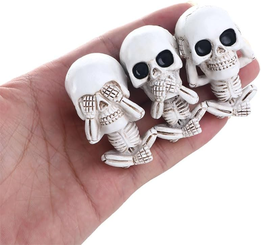 Vctitil 3Pc Car Air Freshener Ghost Head Car Fragrance Ornament Auto Interior Decoration Resin Skeleton Car Air Conditioning Vent Perfume Diffuser image number 1