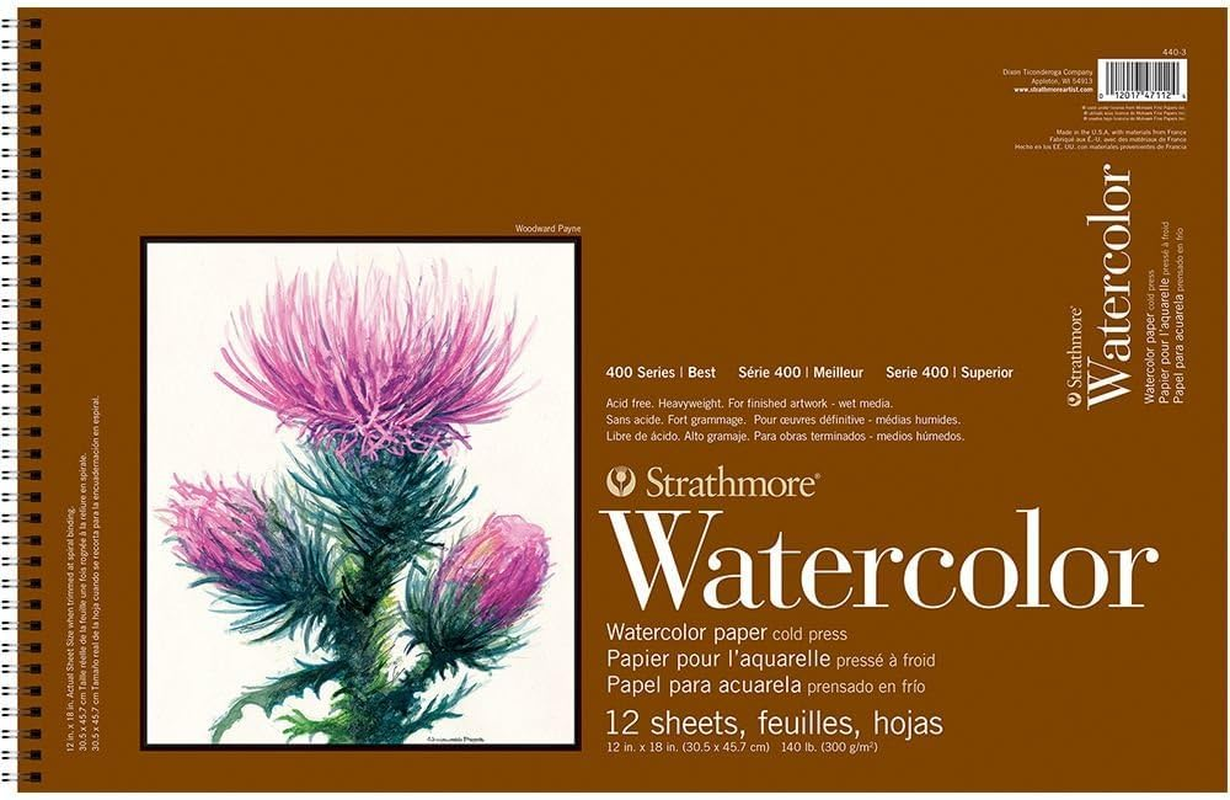 Strathmore 400 Series Watercolor Pad, 9"X12" Wire Bound, 12 Sheets