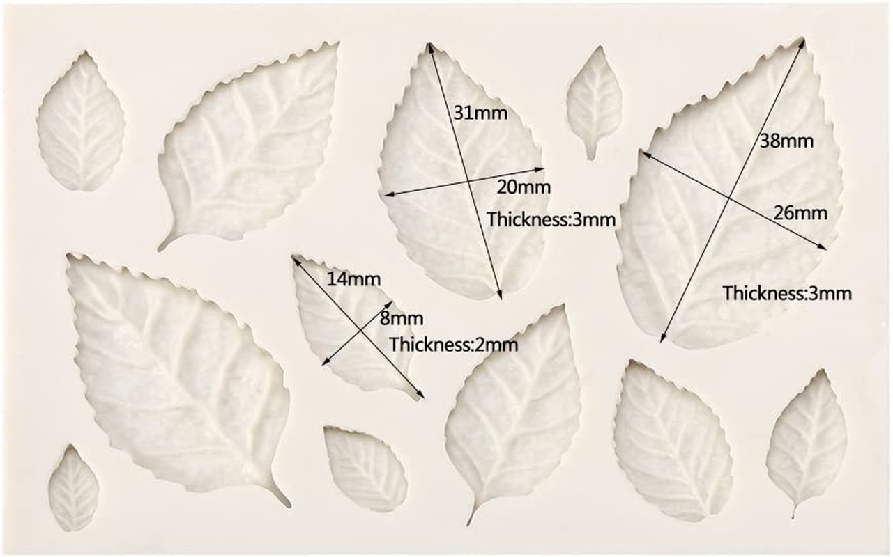 Fondant Cake Mold, 3D Silicone Fondant Mold Leaves Fondant Mold, Silicone Mold Cake Decorating Moulds Modeling Tools for Cake Decoration, Cupcake Decorate, Chocolate, Crafting image number 5
