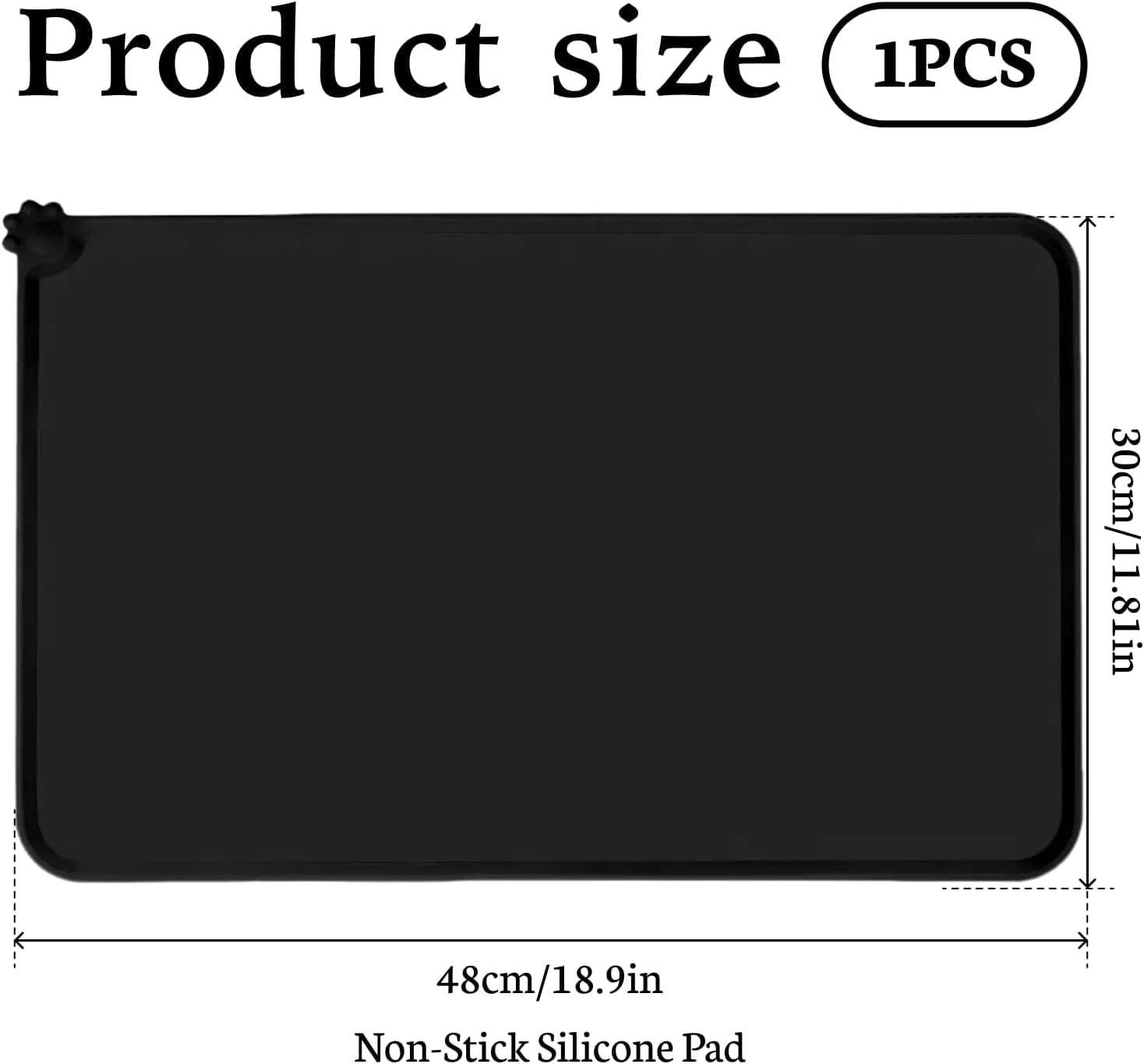 Dog and Cat Food Mat, Pet Feeding Mat for Food and Water, Non-Slip Silicone Pet Food Mat for Dog Bowl Mat Waterproof, Easy to Clean, Large Spill-Catching Surface, Bpa-Free, Durable, Eco-Friendly image number 2