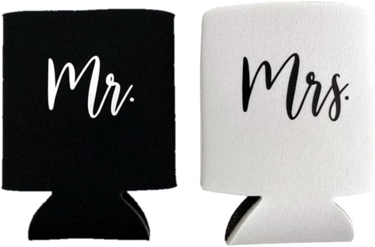 Wedding Gifts for Bride and Groom Mr Mrs Stubby Holder Can Cooler Favour image number 1