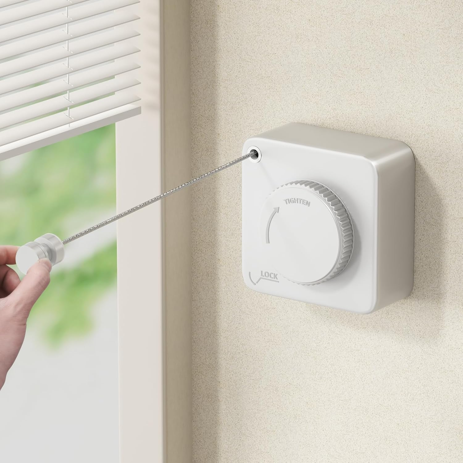 MUSTORN Clothesline Extendable Outdoor, Non-Saggy Double Rope, Retractable Washing Line Balcony Indoor Extendable for Drying Laundry Wall, Two Lines, Stainless Steel Rope, 4.2 M (Black) image number 1