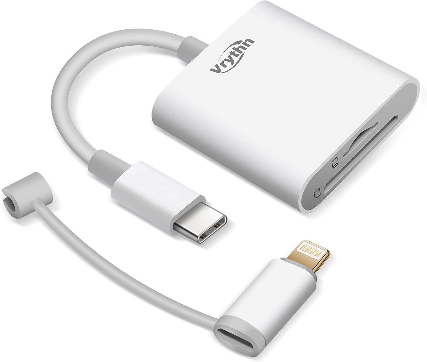 SD Card Reader for Iphone Ipad, Vrythn Digital Trail Camera SD Card Viewer with Dual Slot for Microsd/Sd, USB C& Lightning Dual-Connector Memory Card Adapter for Photography, Plug and Play image number 4