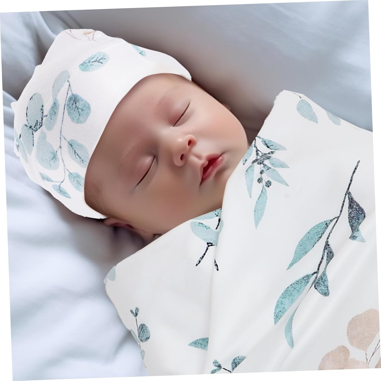 INOOMP 1Set Newborn with Hat and Headband Essentials for Boy Girl Includes Eucalyptus Design and Sign image number 6