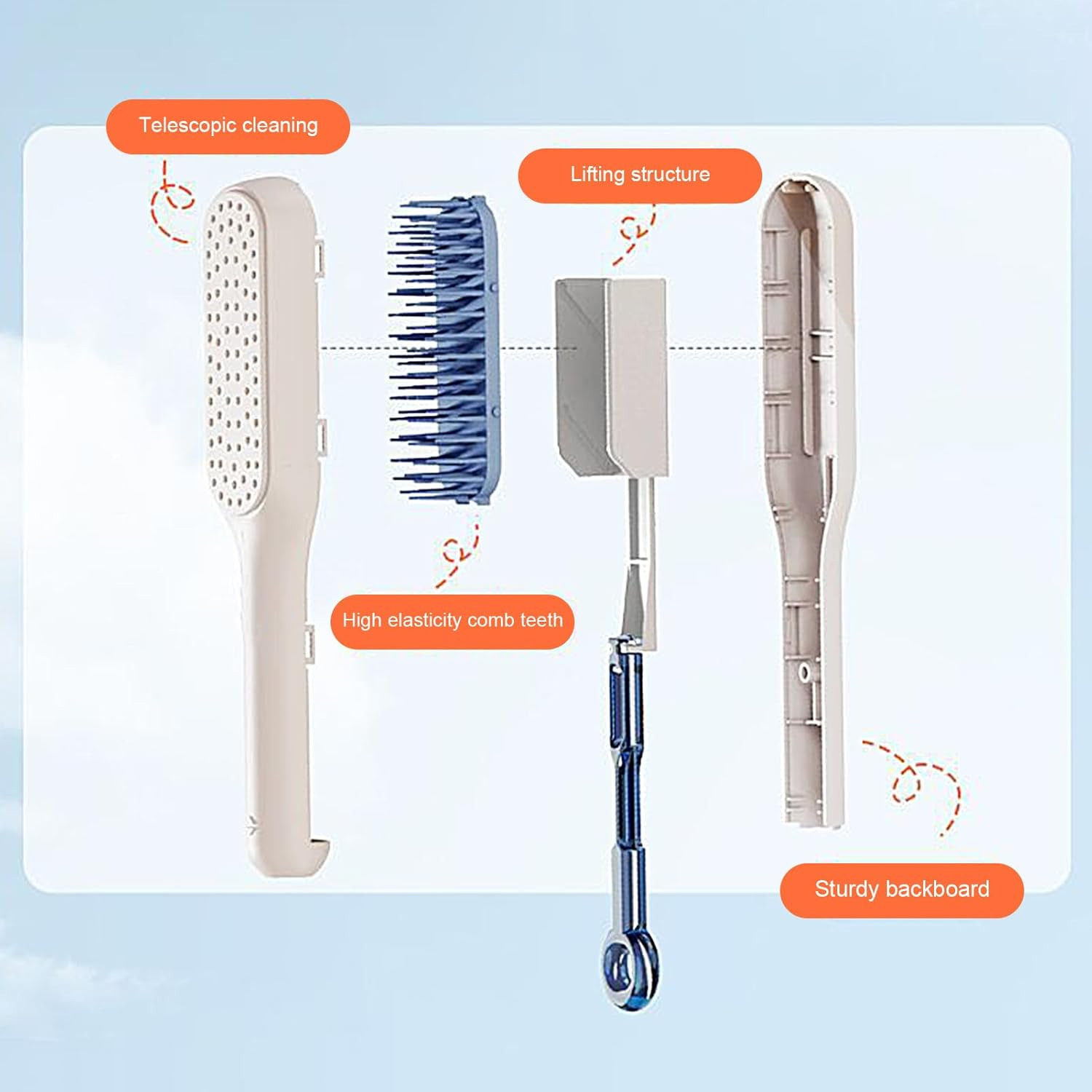 Massage Hair Comb - Detangling Massage Comb | Anti-Static Massage Comb Brush Detangler, Hair Brush Comb for Long, Curly, Thick Hair Meindin - Blue image number 2