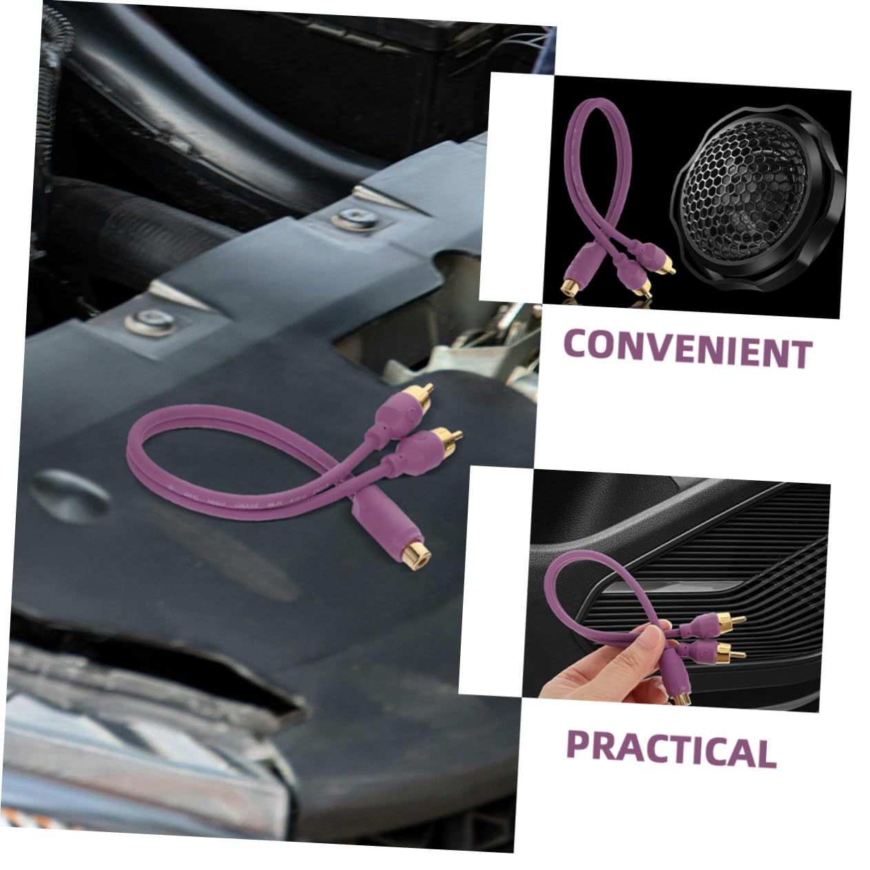 Gogogmee 2Pcs Car Audio RCA Splitter Cable Adapter for Subwoofer Amplifier 1 Female to 2 Male Connectors, Compatible Car Amplifier and Home Theater Audio Systems image number 5