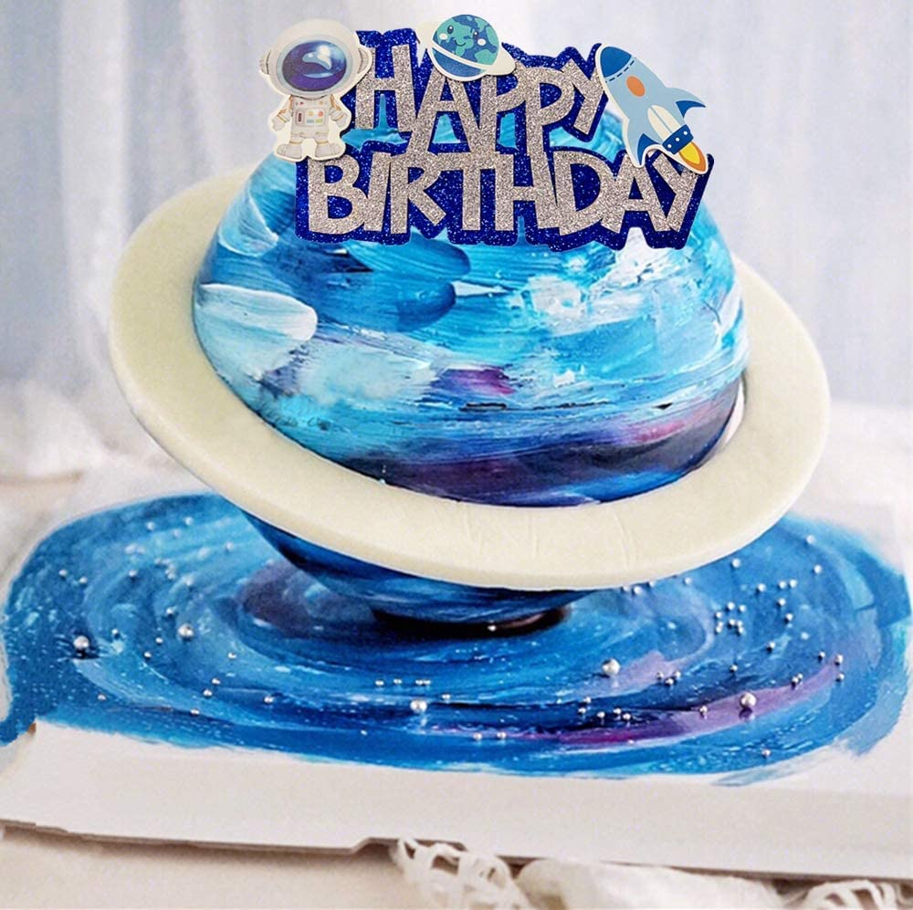 Jevenis Space Birthday Cake Topper and Decoration - Cupcake, Rocket, and Astronaut Decorations image number 3