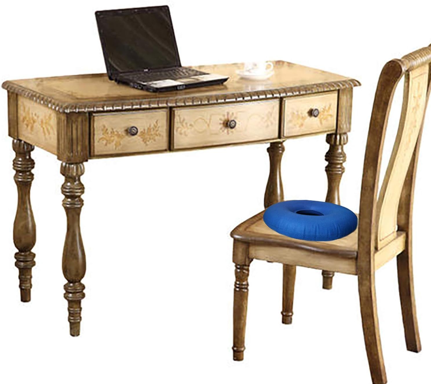 Donut Cushion Seat, Inflatable Ring Cushion with a Pump, Hemorrhoid Seat Pillow, round Wheelchairs Seat Cushion for for Home, Car or Office (15" Blue) image number 5