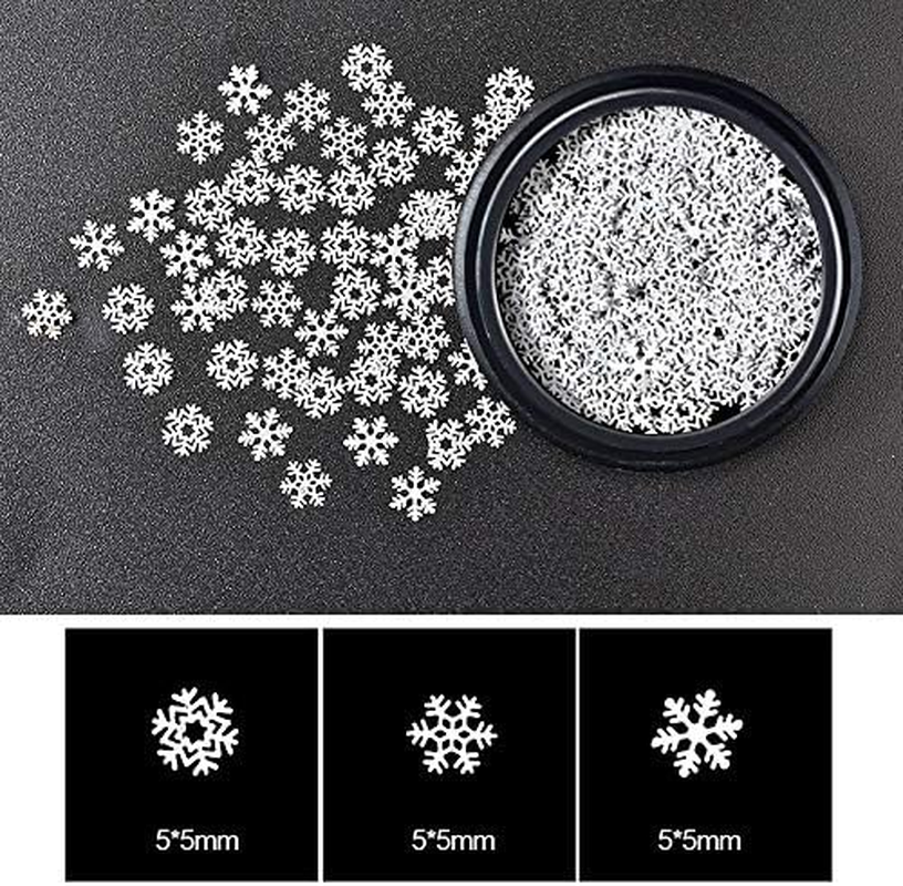 1 Box 3 Styles Christmas Series Snowflake White Slice Design Decoration Sequins Hollow Nail Art Ornaments Zhengpingpai image number 4