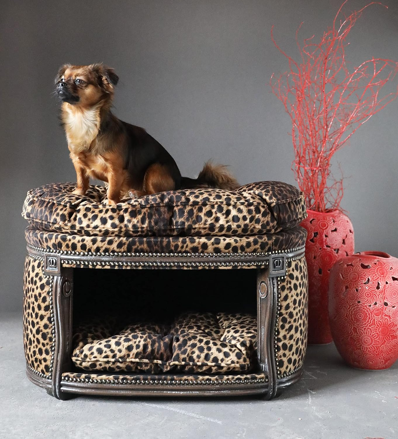 Adnan Bostan Furniture - Duplex Collection, Cat and Dog Duplex Bed Collection, Decorative Cat and Dog Bed, Duplex Cat Furniture, Duplex Dog Furniture, Modern Cat and Dog Furniture, for Our Little Friends (Leopard) image number 1
