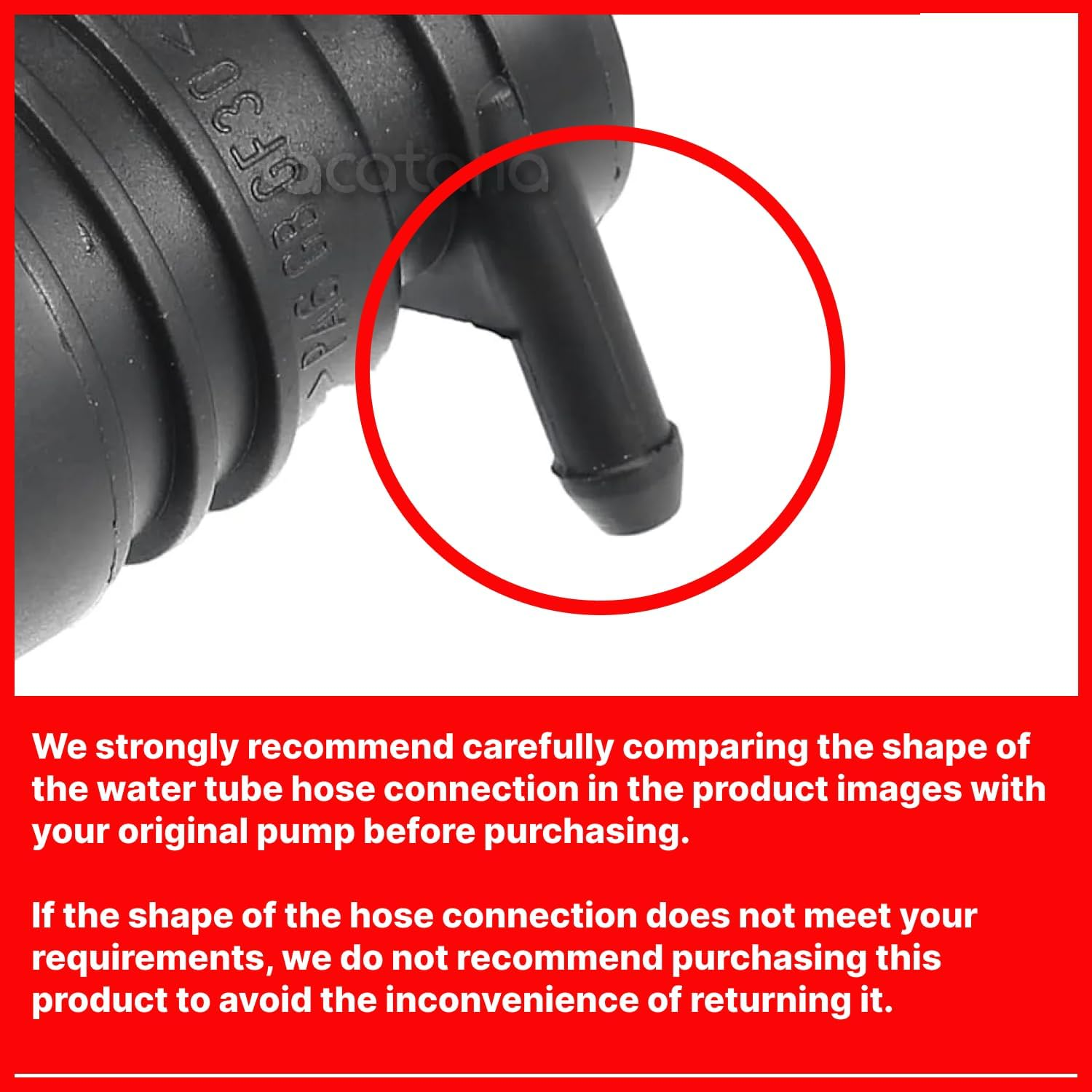 Windscreen Washer Pump for Mitsubishi Lancer CJ 2007-2010 Sedan Front Position - Replacement Windshield Wiper Water Spray Tank Motor - KIT, with Rubber Grommet (Black) image number 2