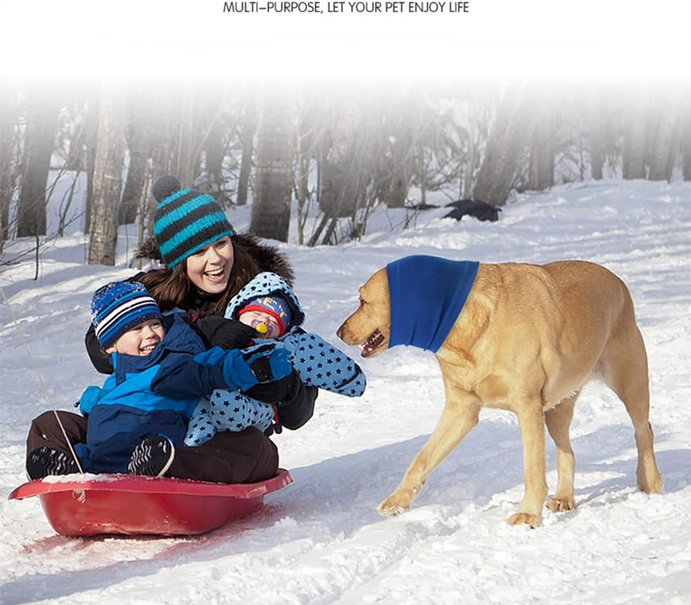 Gigicloud Pet Hoodie, Snood Neck and Ears Warmer, Comforting Headgear Anti-Fright Ear Muffs for Dogs, Thunder Noise Protection, Anxiety Relief Calming, Blue S image number 4