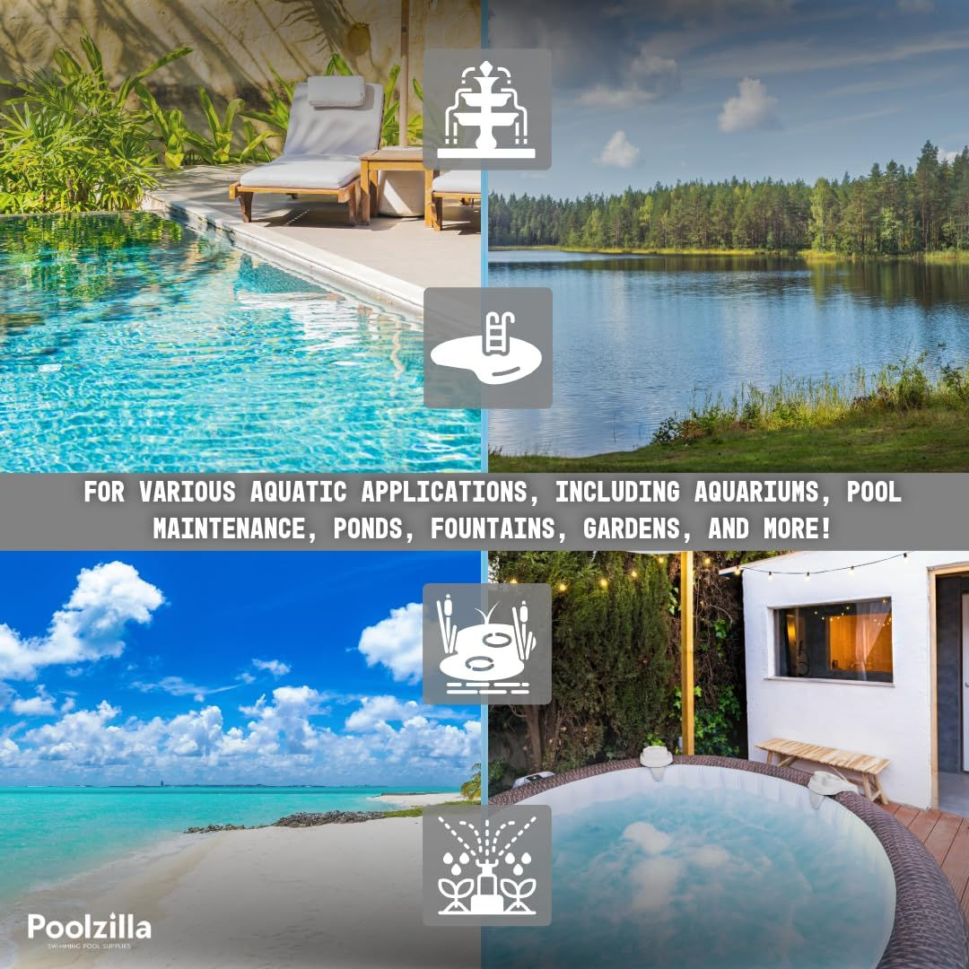 Poolzilla 20&rsquo; FT Corrugated Pond Hose - 1&rsquo;&rsquo; Inch ID, Flexible Reinforced Water Tubing for Aquariums, Pool Maintenance, Ponds, Fountains, Gardens, and Other Aquatic Features image number 3