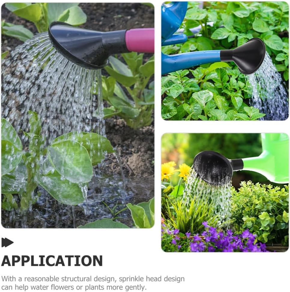 Watering Can Rose Head, 2Pcs Kettle Replacement Nozzles Spray Spout Water Sprinkler Head Universal Watering Can Head Garden Shower Heads for Flower Bonsai Black