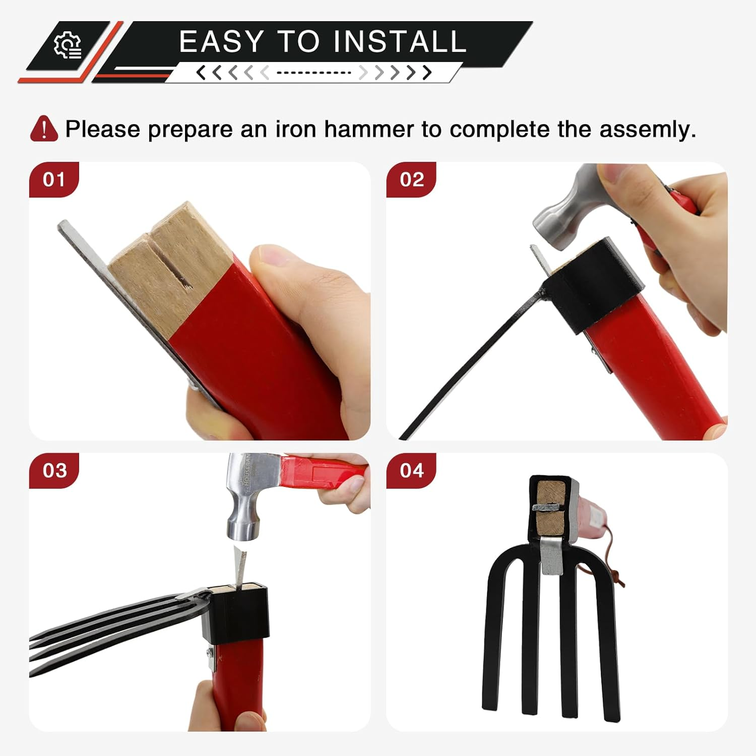 Garden Tool Set with Tool Box 4 Piece Heavy Duty Gardening Tools Kit with Hoe Rake Shovel Fork Non Slip Handle Garden Hand Tools for Digging Weeding Planting image number 2