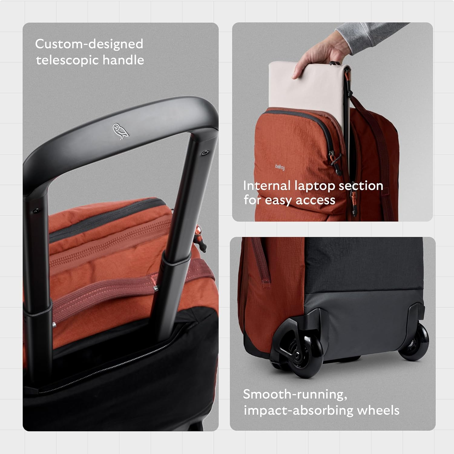 Bellroy Lite Carry-On (38L Lightweight Luggage, with Built-In Packing Cubes and a Compressible Shell) - Black image number 4