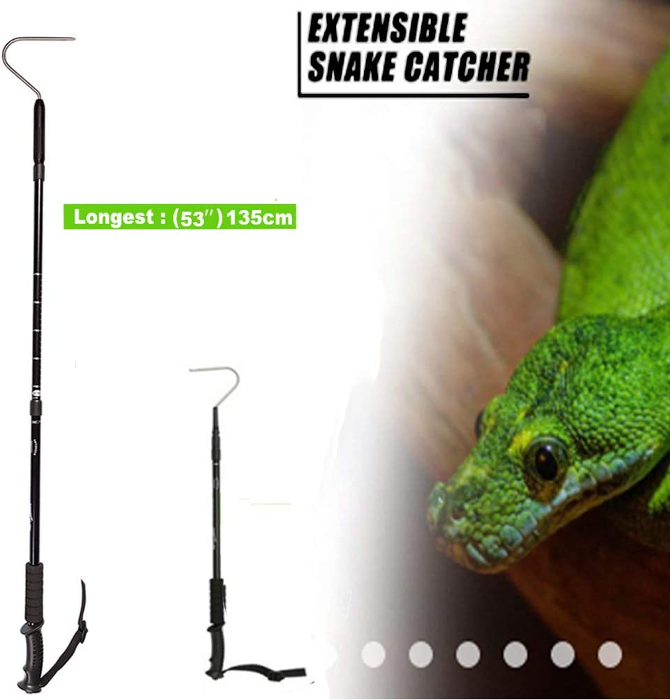 Yomyray Extendable Snake Hook Reptile Corn Snake Ball Python Rattlesnake Handling Tool for Catching,Controlling,Or Moving Snakes, Material Tool(53Inch and 25Inch) image number 4