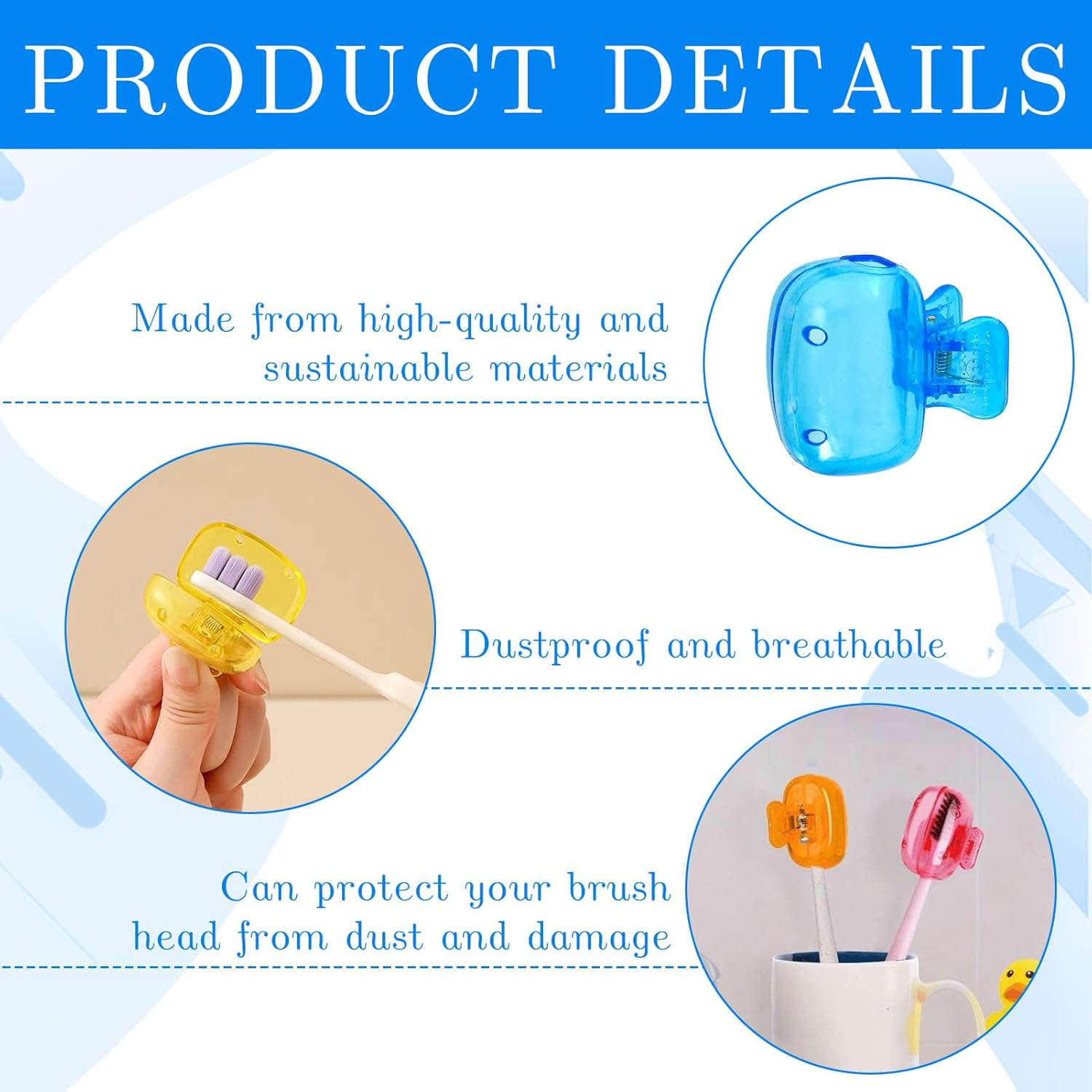 Toothbrush Cover, 10Pcs Tooth Brush Cover, Toothbrush Head Cover, Electric Tooth Brush Headcovers, Travel Brushhead Covers, Ideal for Home, Household Travel, Bathroom, Camping, School