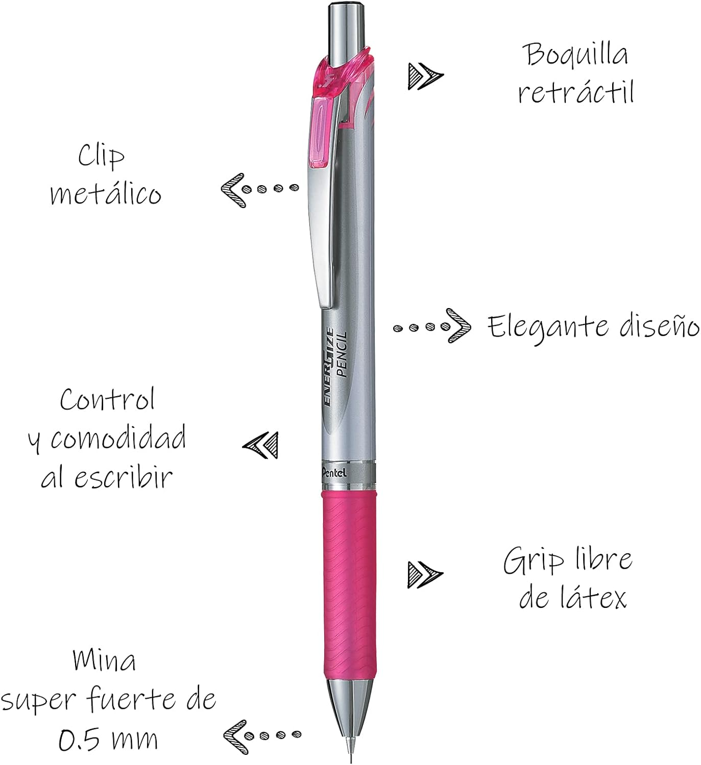 Energize HB RS Energize Retractable Pencil 0.5 Mm Pack of 12 - Violet image number 4