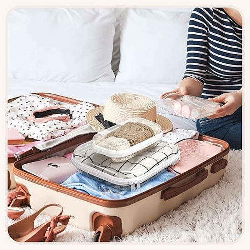 IONPSHG 3Pcs Clear Organizer Bags Waterproof Toiletry Bag Portable Zippered Cases for Snacks Double Zippered Hard Pouch Clear Zipper Pencil Case Medical Grade Plastic Zipper Pouches Travel Case image number 1