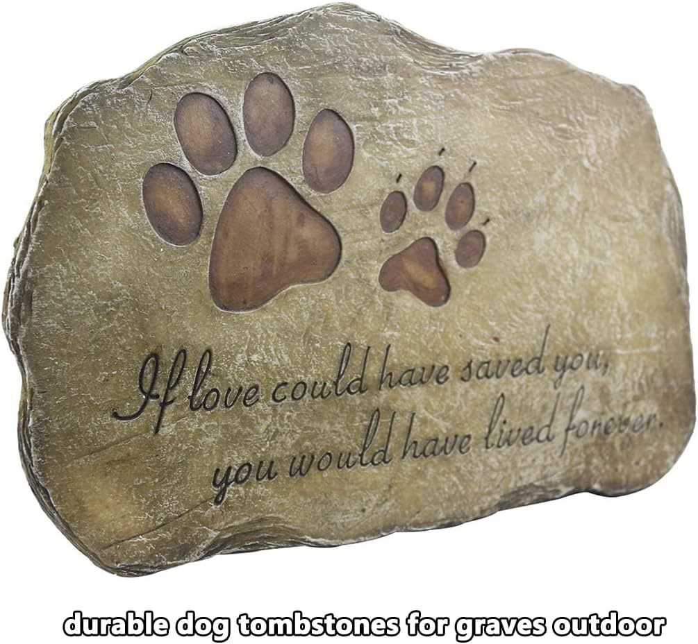 Jinhuoba Dog Memorial Stone, Indoor Outdoor Dog or Cat for Garden Backyard Marker Grave Tombstone. Hand-Printed Personalized Loss of Pet Gifts image number 2