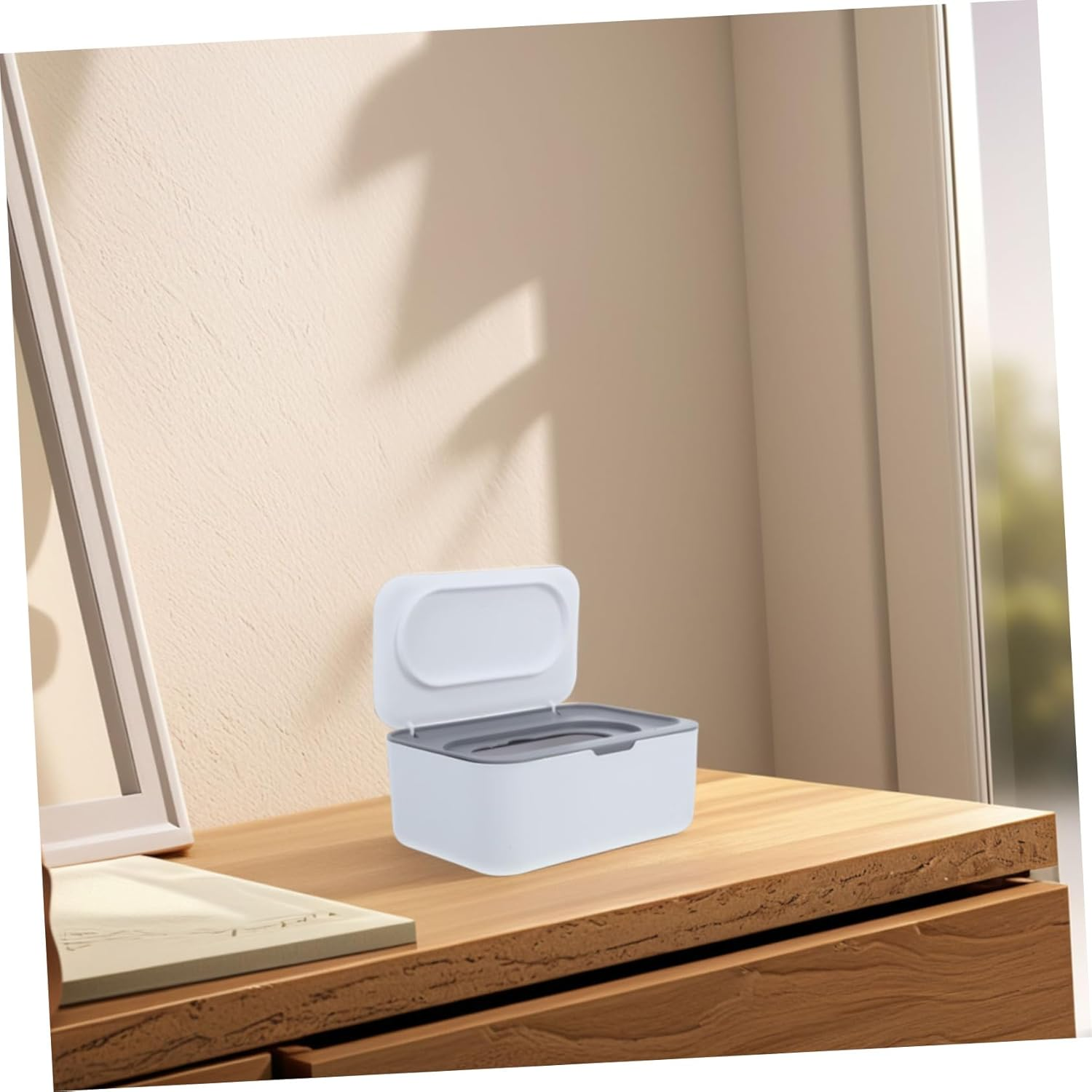 Farmhouse Style Tissue Box Cover Refillable Wipes Box Dispenser for Bathroom and Car image number 4