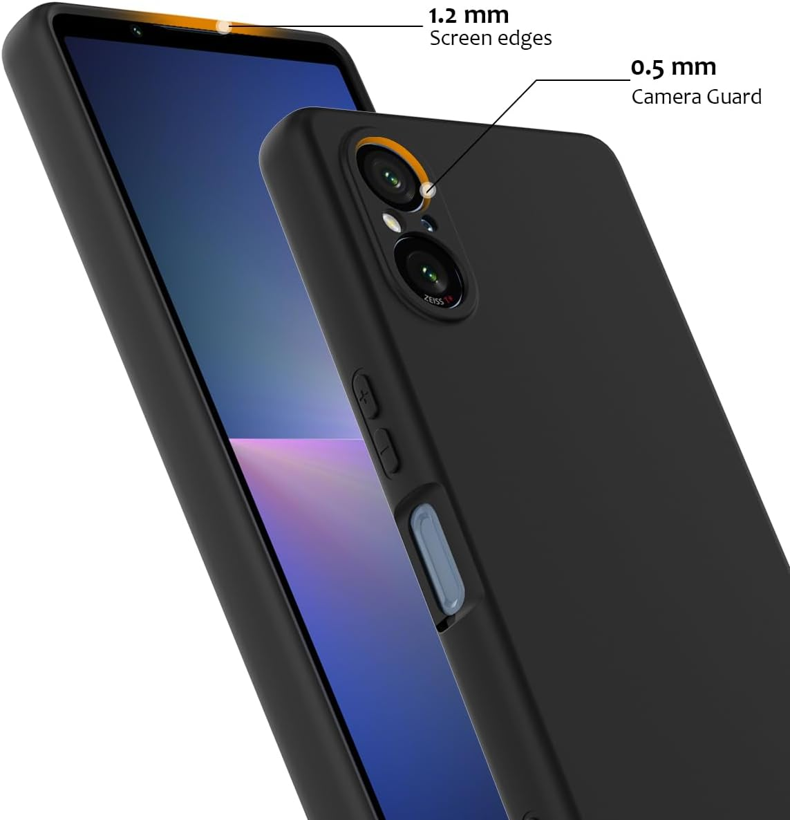 Protective Case for Sony Xperia 5 V, High-Quality Liquid Silicone Softshell, Non-Slip Shell, Compatible with Mag-Safe, Mobile Phone Case with Full Camera Protection, Sony Xperia 5 V Black image number 4
