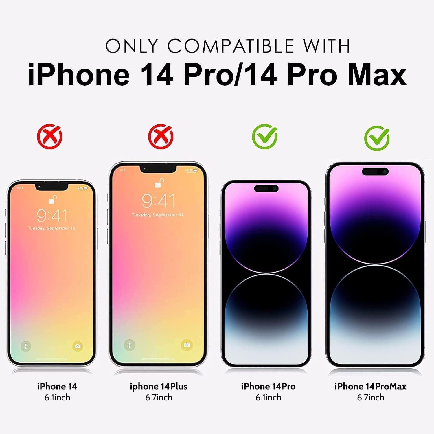 [4 Pieces] T Tersely Camera Lens Screen Protector for Iphone 14 Pro/Iphone 14 Pro Max 2022, 9H Transparent Camera Tempered Glass Grade Protective Cover - Purple image number 5