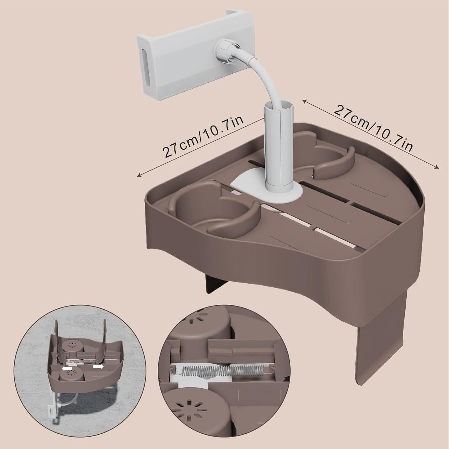 Rrlihjgu Hot Tub Tray Table, Hot Tub Table - Bathroom Table Tray | above Ground Storage Caddy Shelf Adjustable for Wall Thickness image number 1