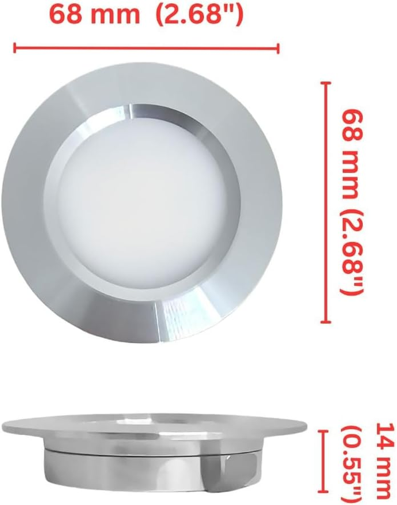 Marvix LED 12V 24V Spot Lights Dimmable 6000K Cool White Pack of 4 Caravan Campervan Motorhome Boat Chrome Recessed Downlights image number 2