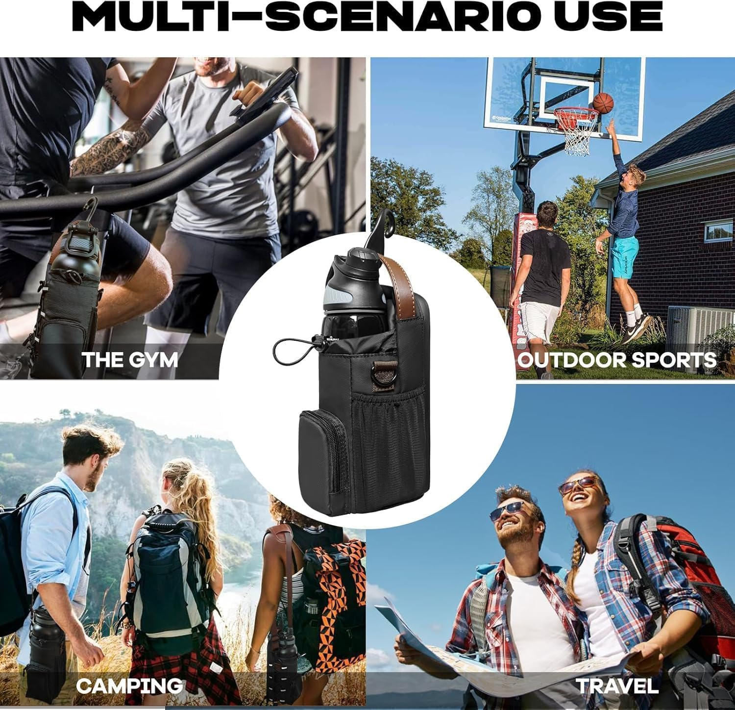 Magnetic Gym Bag, Magnetic Water Bottle Gym Bag Company,Cross Body Water Bottle Holder Bags for Travel, Work and Sportsr Men and Women, Gym Gifts, Gym Accessories image number 5