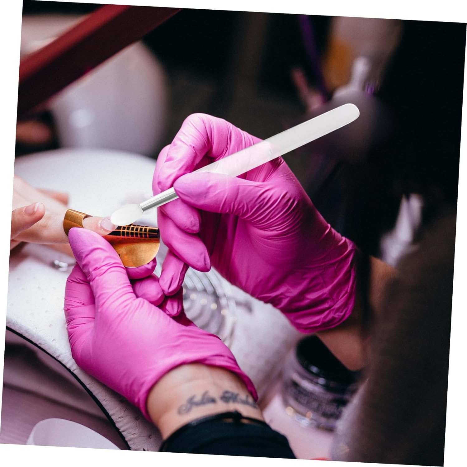 DEARMAMY 20Pcs Silicone Nail Applicator Brush Nail Polish Brush for Art Pigment Applicator for Reusable Art Tools image number 4