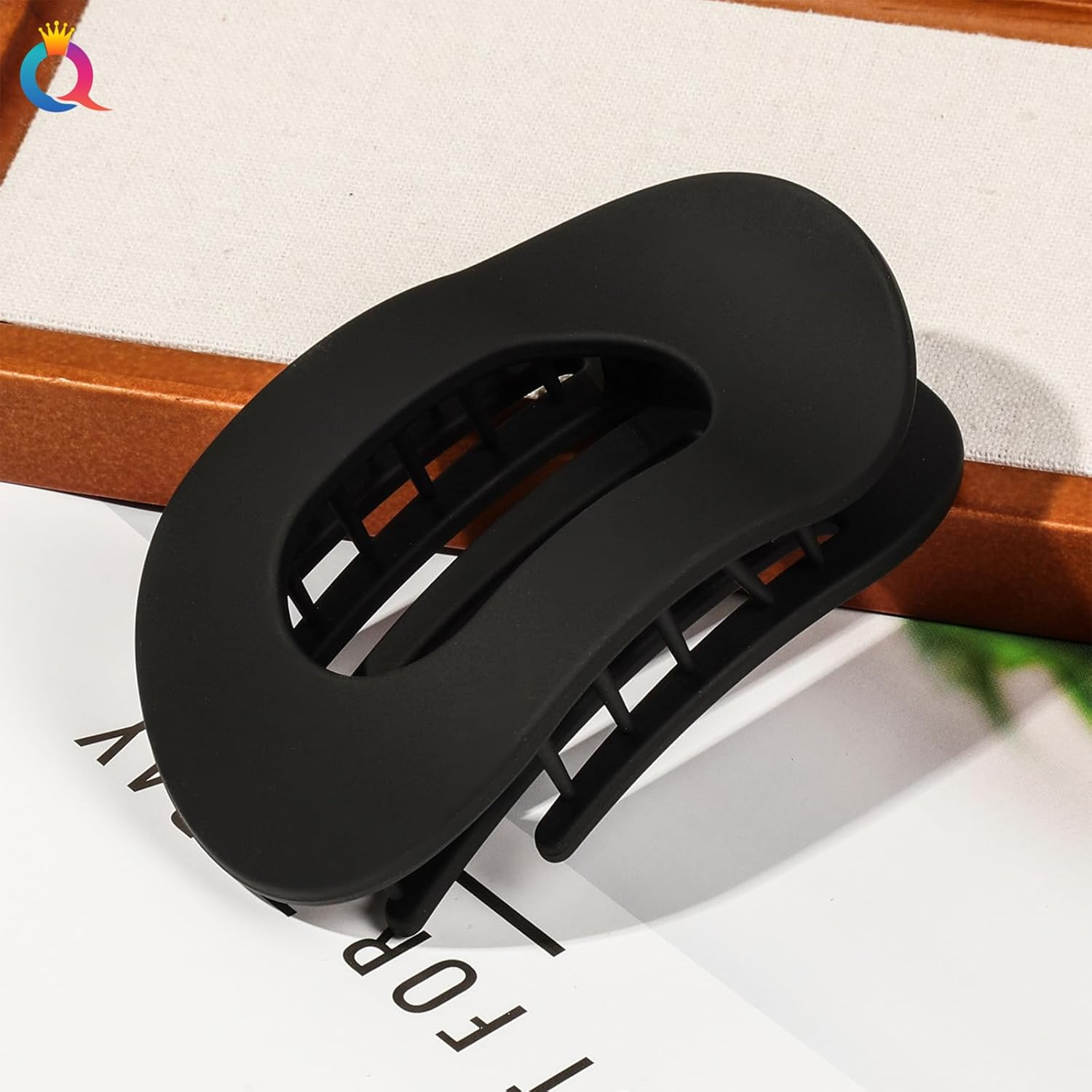 4-Pack Flat Hair Clips for Women &ndash; Curved Matte Claw Clips for Lying & Driving, Strong Hold for Thin & Thick Hair &ndash; Neutral Hair Accessories for Women & Girls image number 4