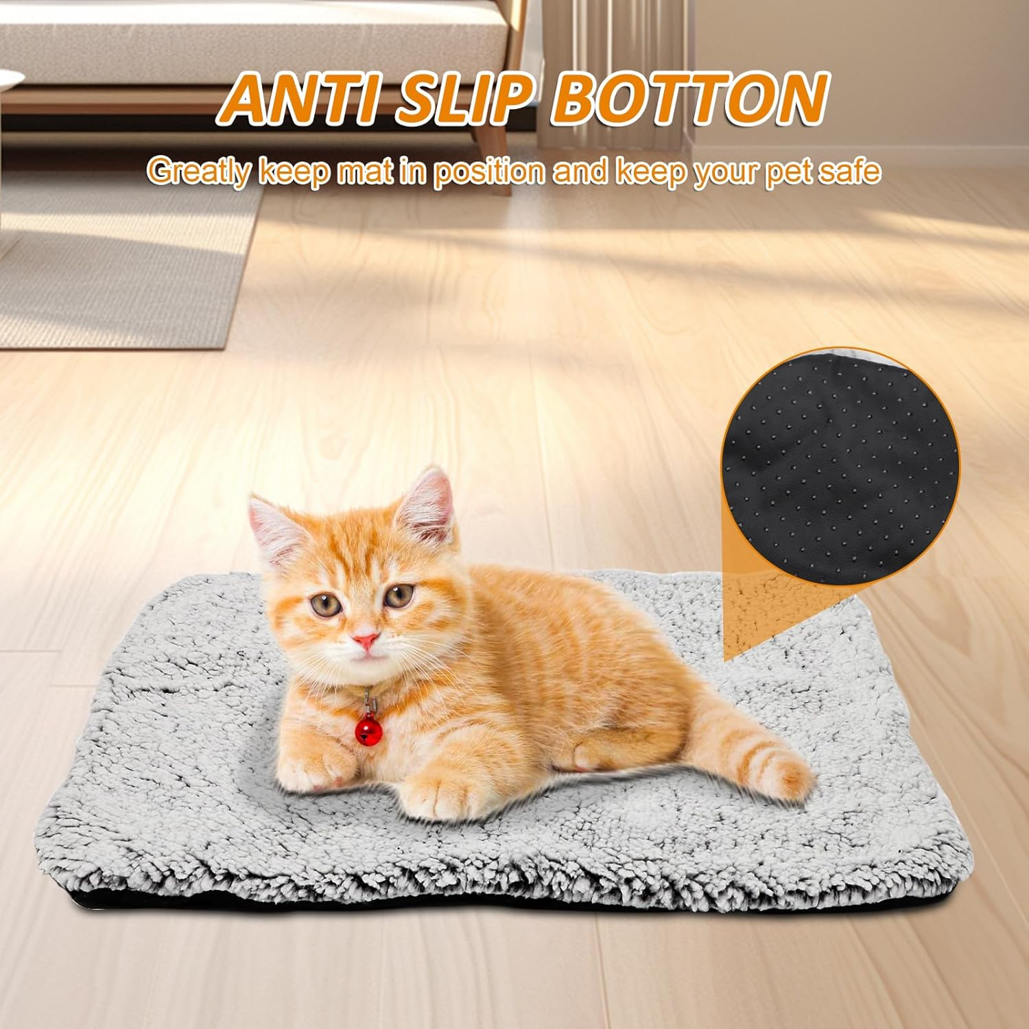 RANJIMA Electric Blanket for Dogs and Cats, 50 X 40 Cm Pets Heat Blanket Soft Cuddly Cat Blanket Washable Cover Cat Cushion Cat Bed Fluffy and Soft Fluffy Dog Blanket Cat Bed image number 6