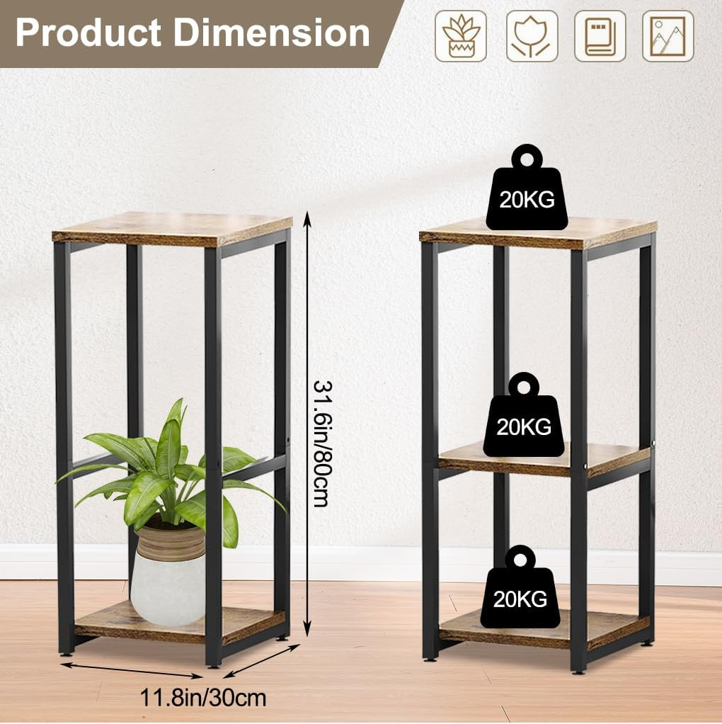 Delsol Plant Stand Corner Rack Metal Modern Flower Storage Plant Shelf Holder, Tall Plant Tables Indoor Outdoor for Living Room Balcony Garden (2 Tier) image number 2