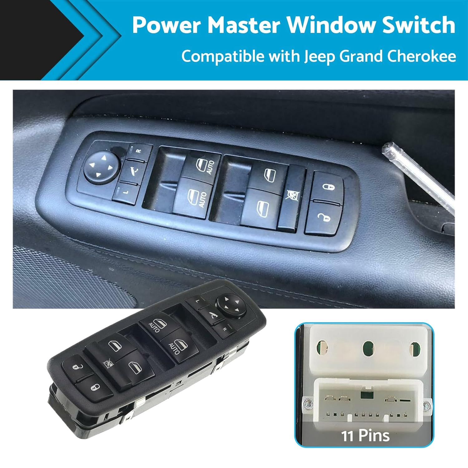 KAKA AUTO PARTS Electric Control Master Power Window Switch 68184803AA Suitable for Jeep Grand Cherokee image number 1