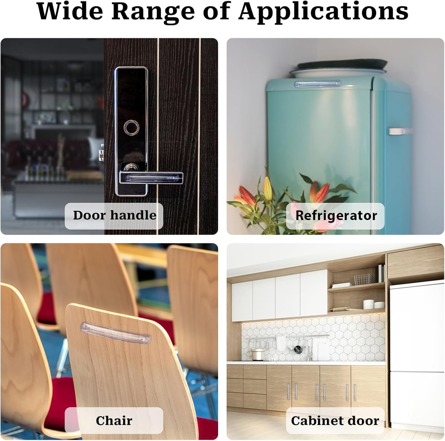 Self Adhesive Rubber Bumpers Strip, 4Pcs Self Adhesive Clear Rubber Bumper Stripes,Rubber Chair Wall Protector,Clear Furniture Bumpers Silicone Cabinet Door Bumper Adhesive Wall Protector Bumpers image number 3